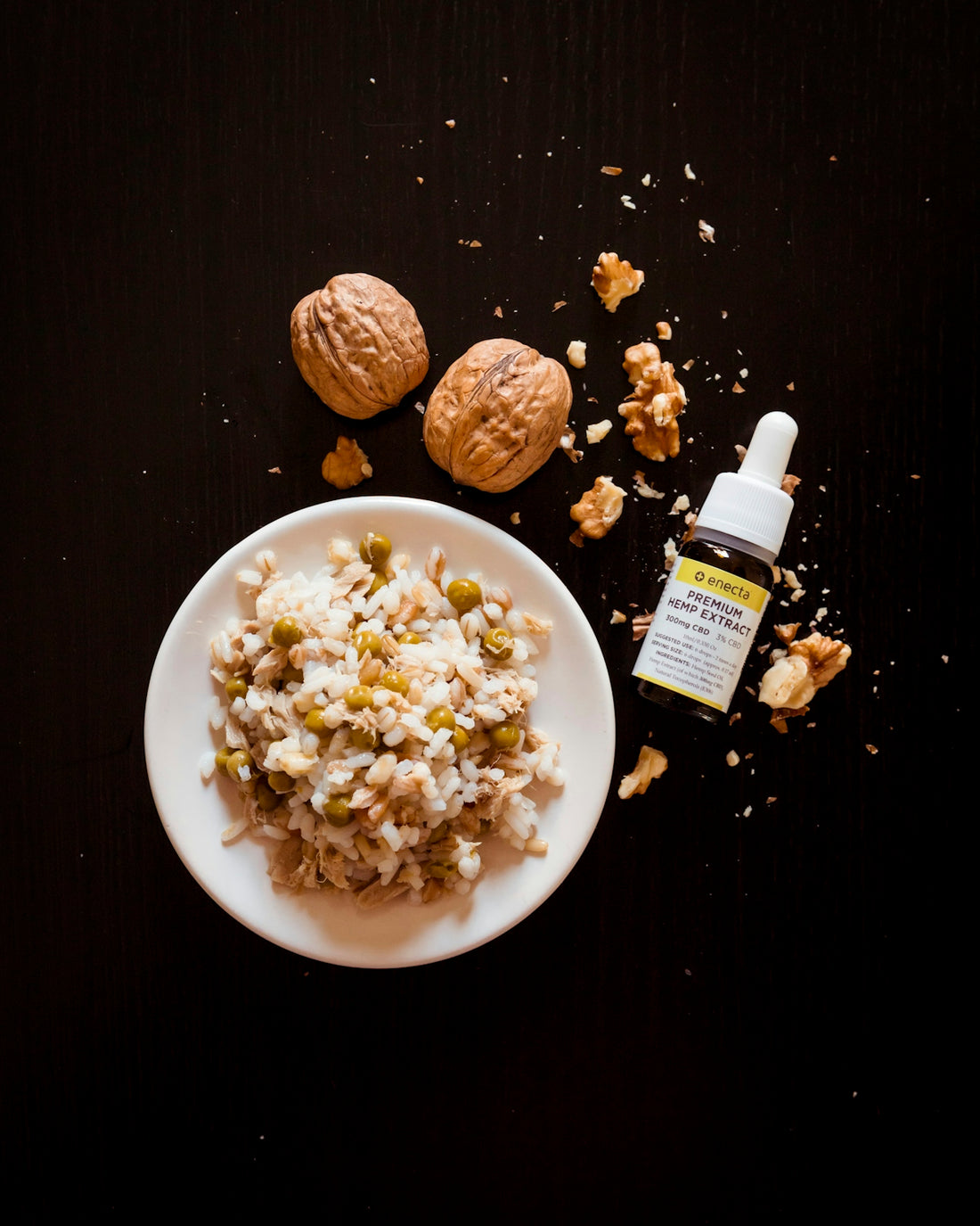 brown nuts and white saucer